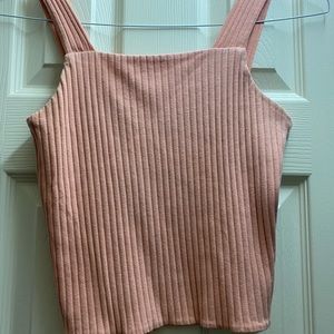 Soft Ribbed Pink Crop Top